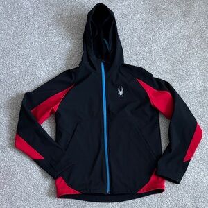 Men's Spyder Black Red Fresh Air Softshell Jacket Size Small
